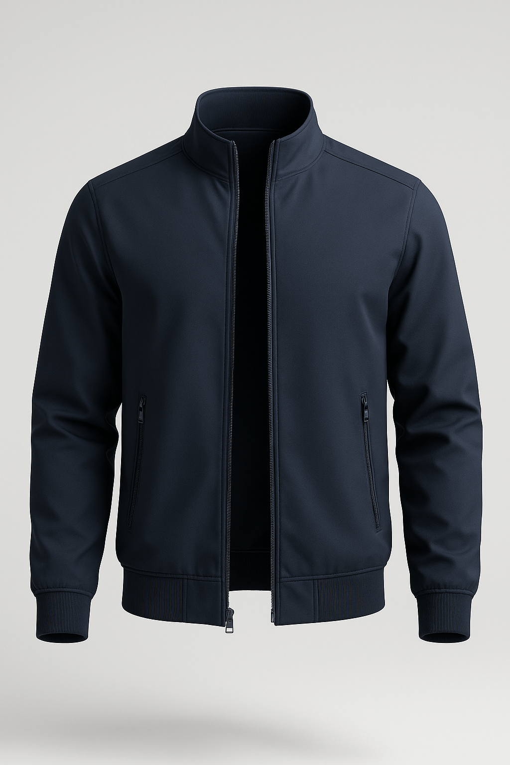 Classic Dark Blue Bomber Jacket