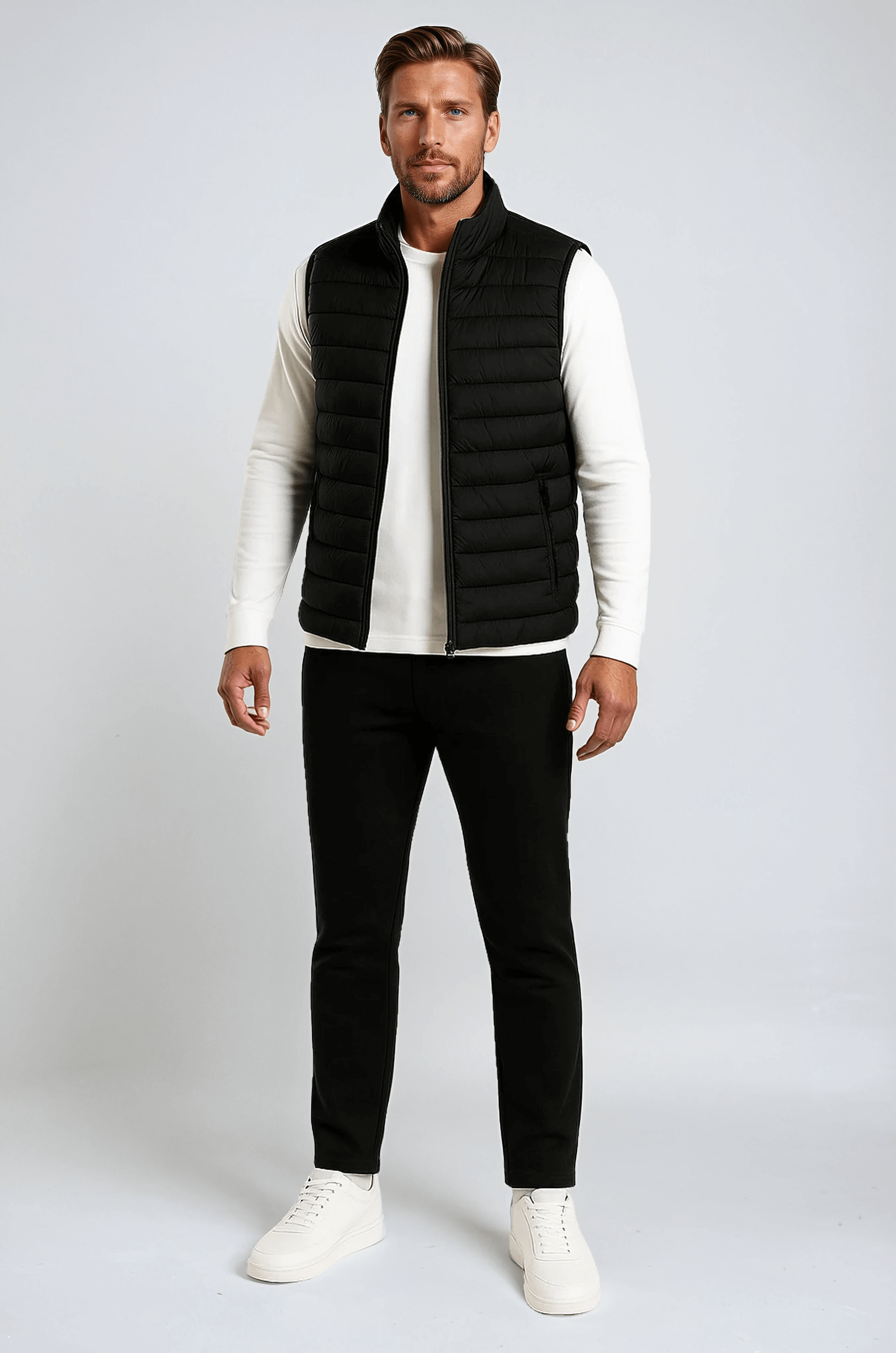Premium Men's Black Puffer Vest