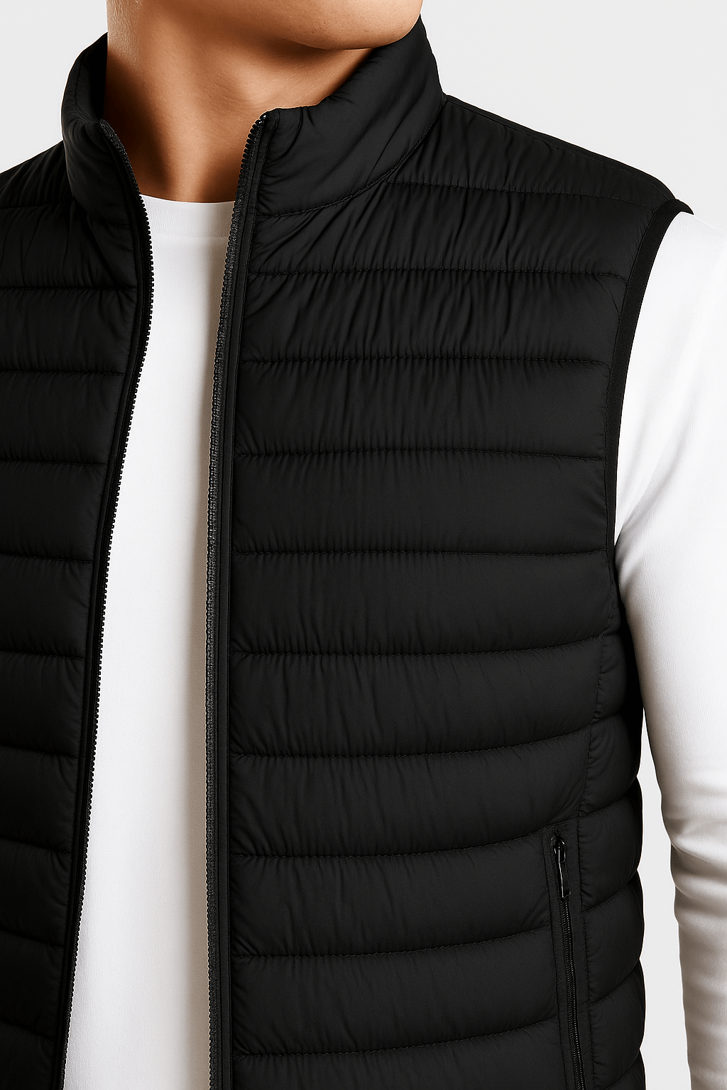 Premium Men's Black Puffer Vest