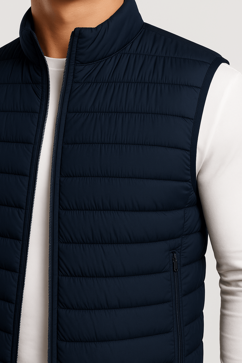 Premium Men's Navy Blue Puffer Vest