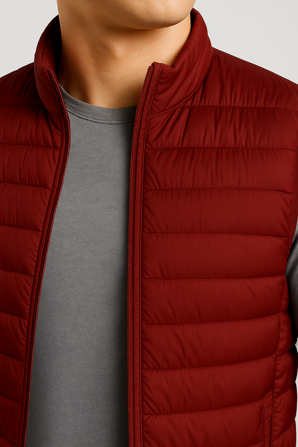Premium Men's Brick Red Puffer Vest