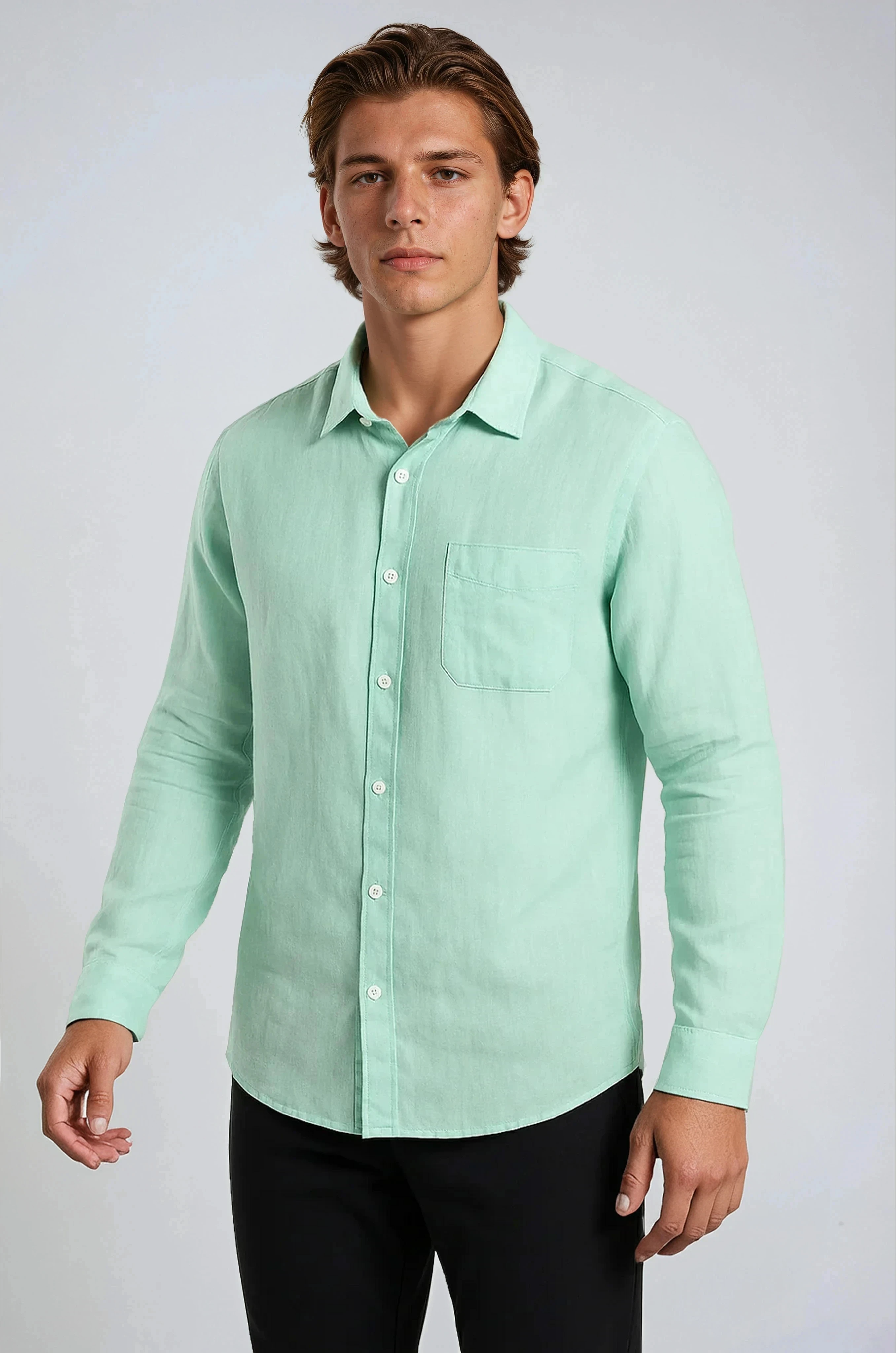 Monaco Linen Shirt – Mint Green