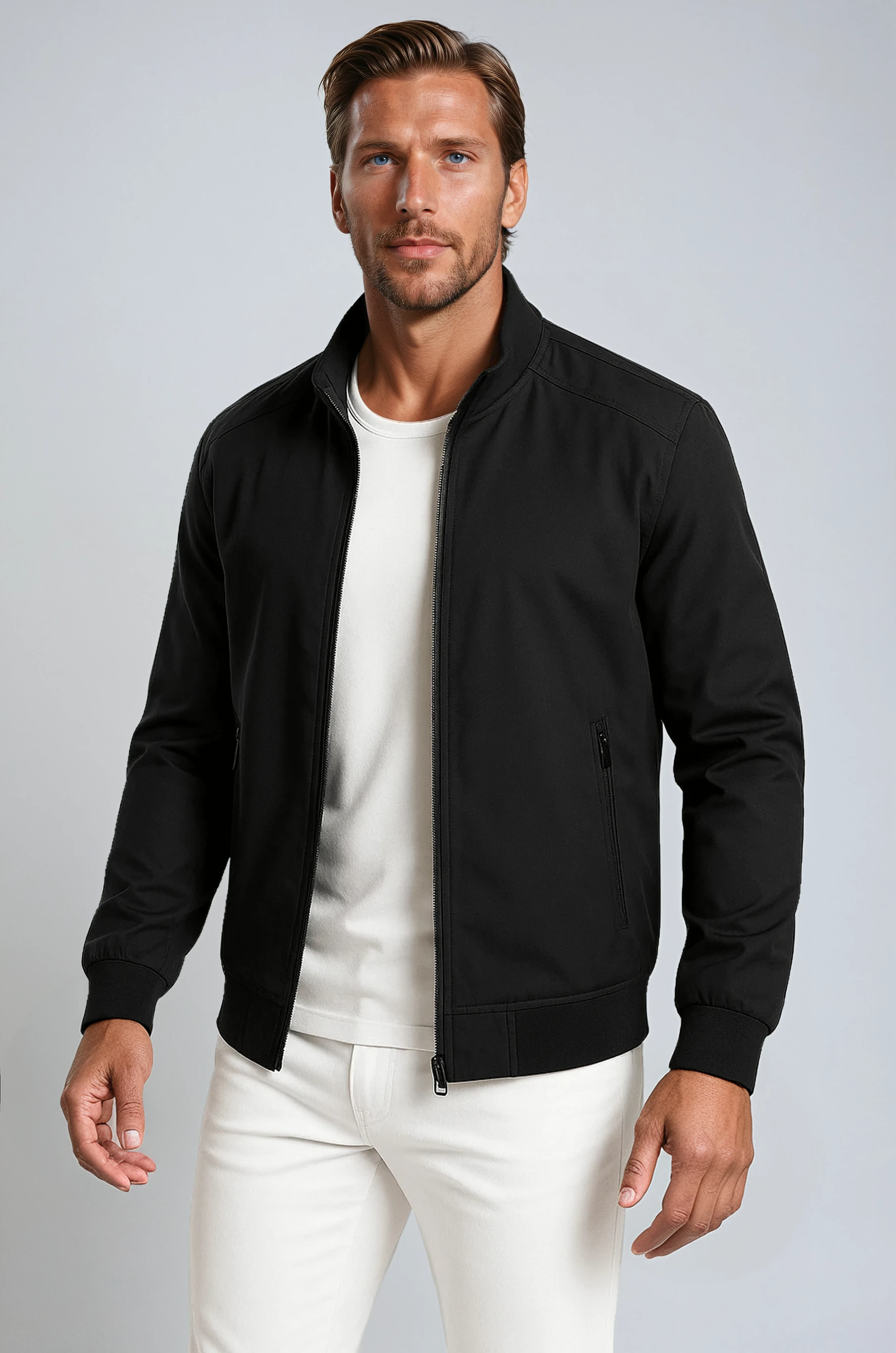 Classic Black Bomber Jacket