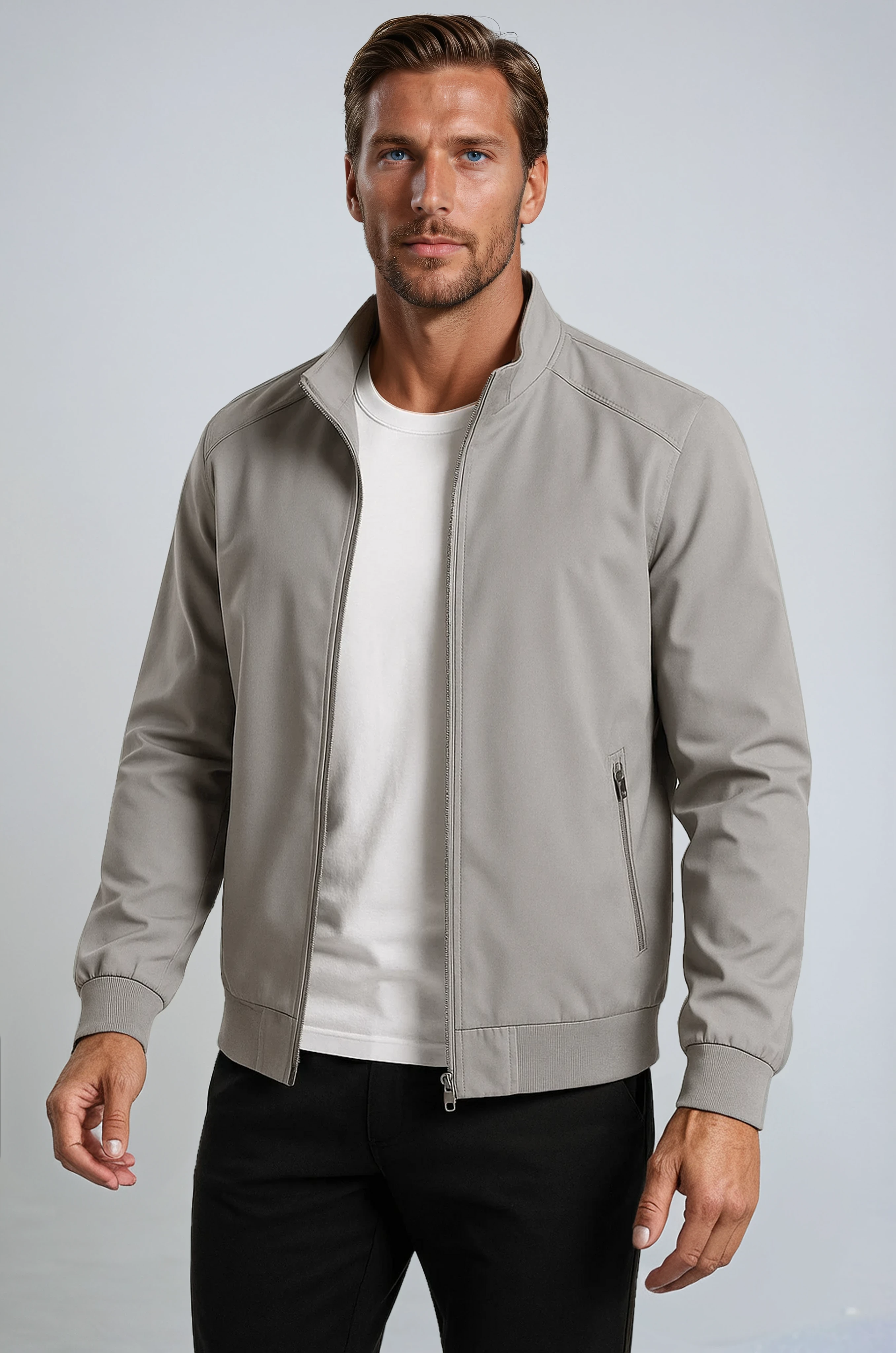 Classic Gray Bomber Jacket