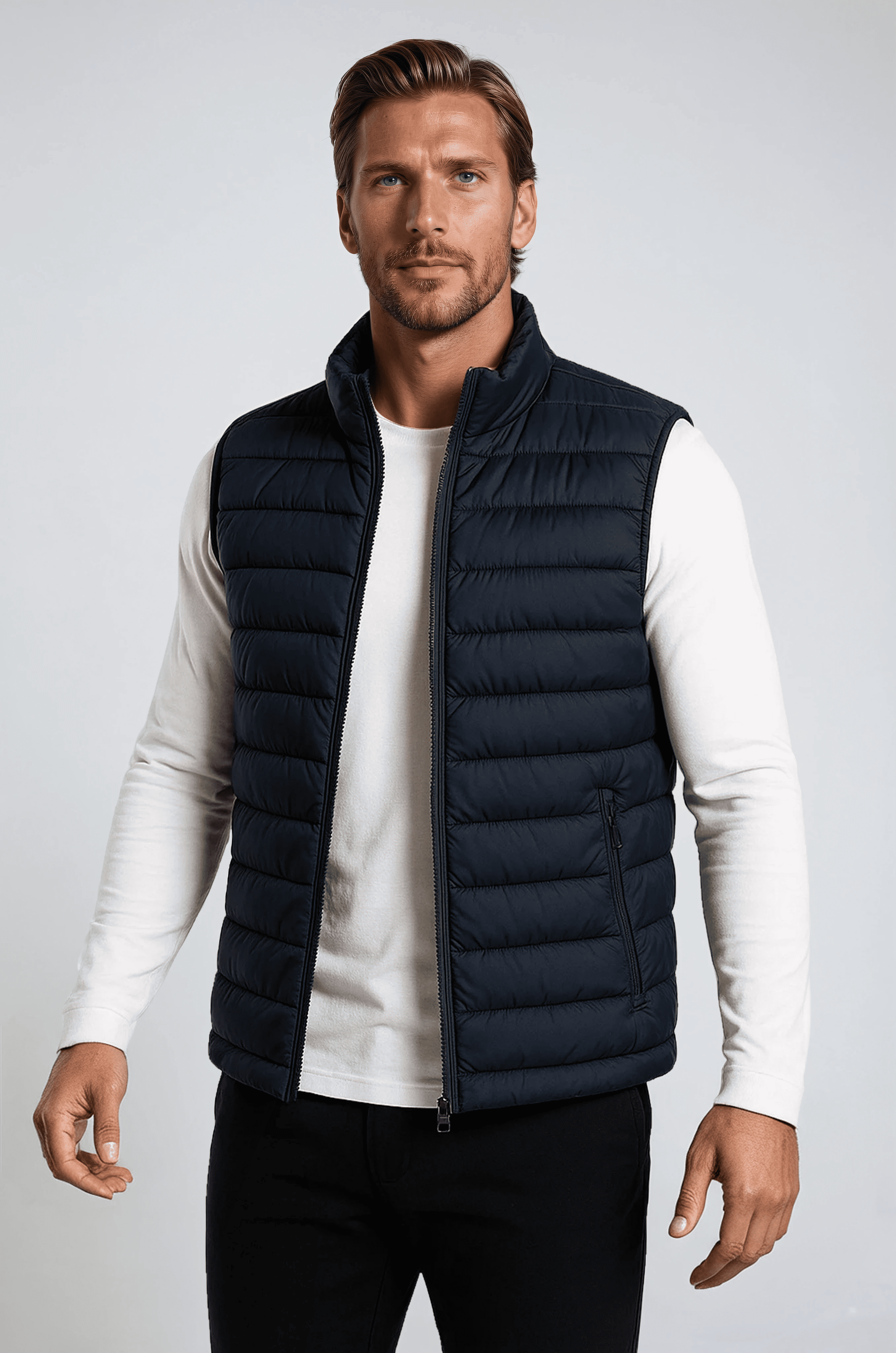 Premium Men's Navy Blue Puffer Vest