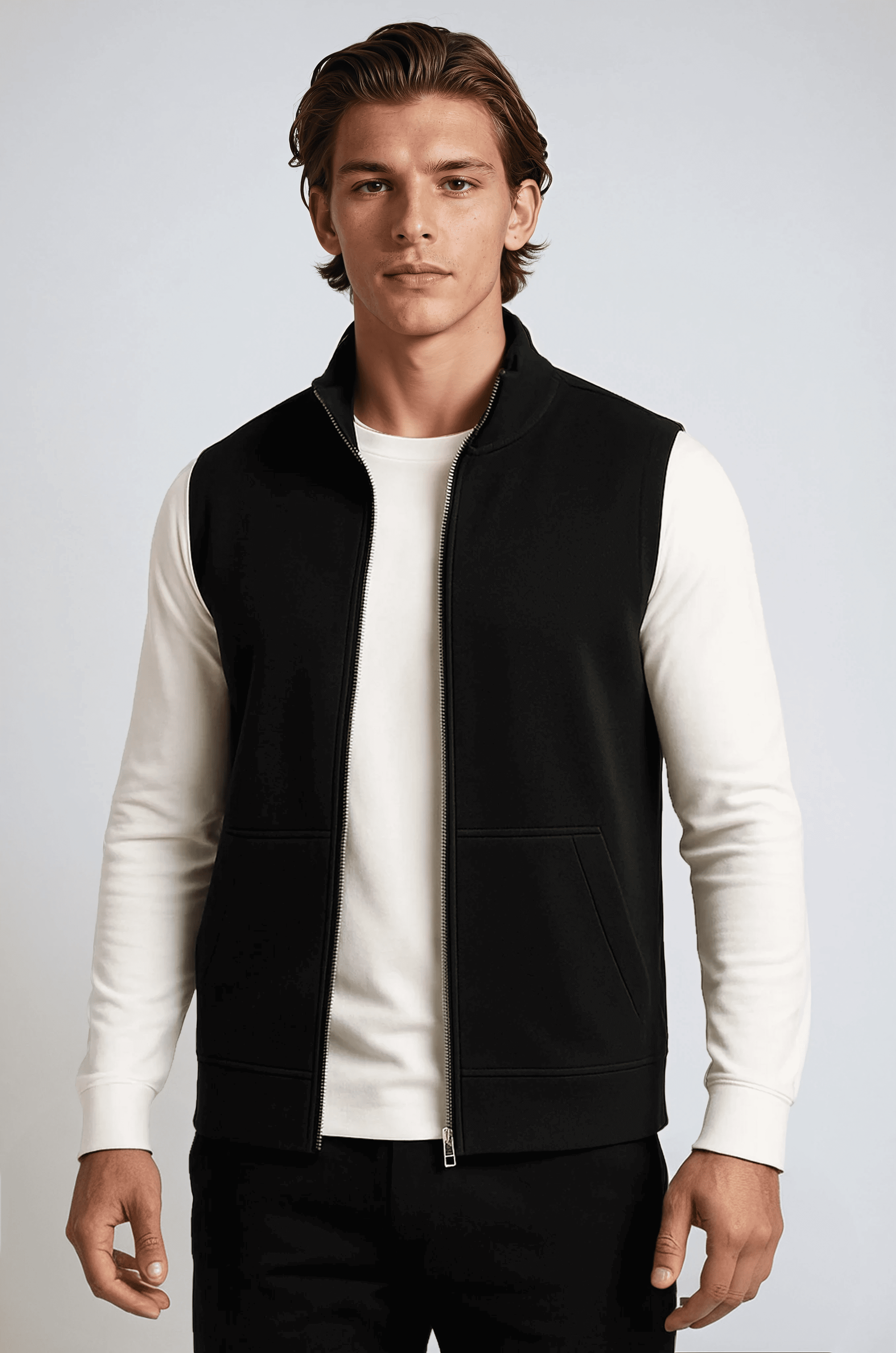 Classic Black Knitted Sleeveless Vest