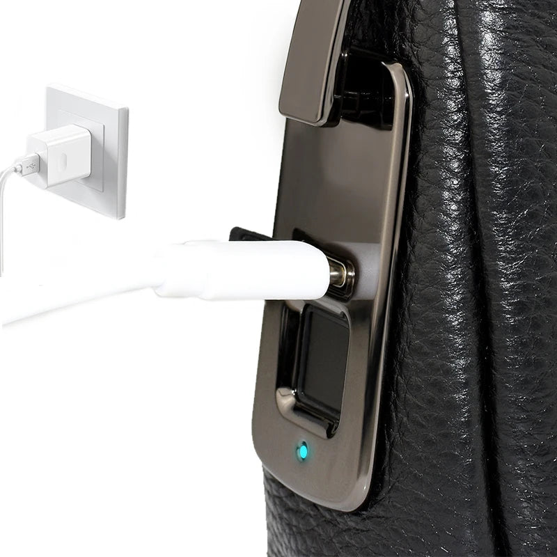 Premium Leather Fingerprint Security Bag