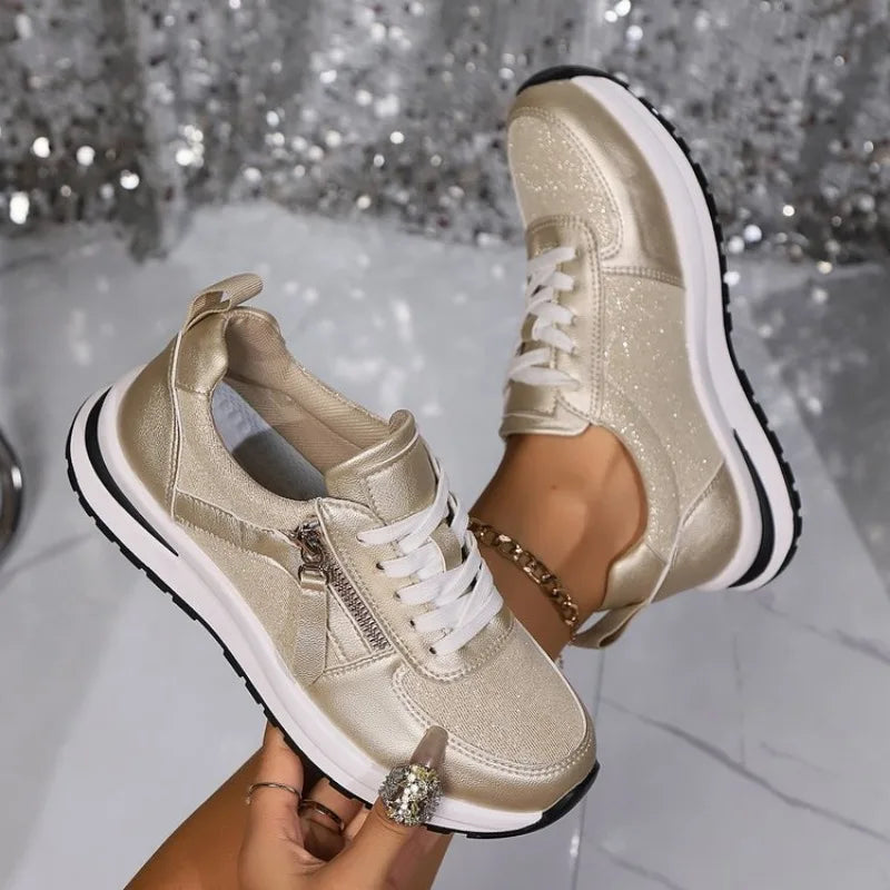 Karine | Comfort Zip Walking Sneakers