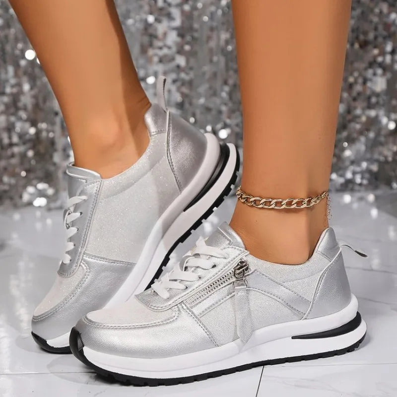 Karine | Comfort Zip Walking Sneakers