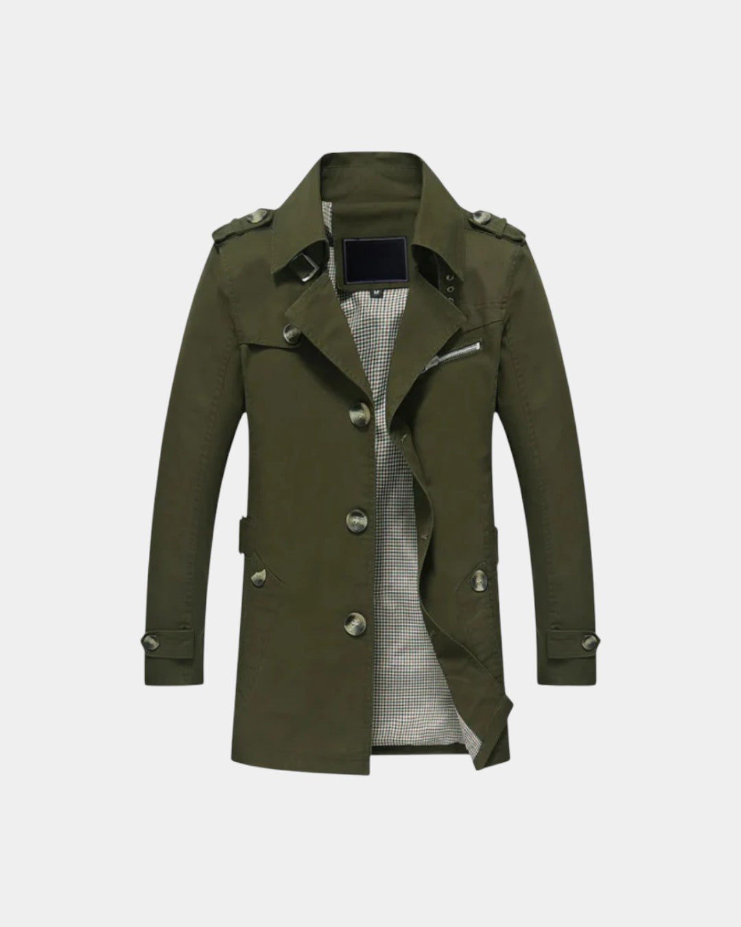 Montclair Tailored Water-Repellent Trench Coat - Green