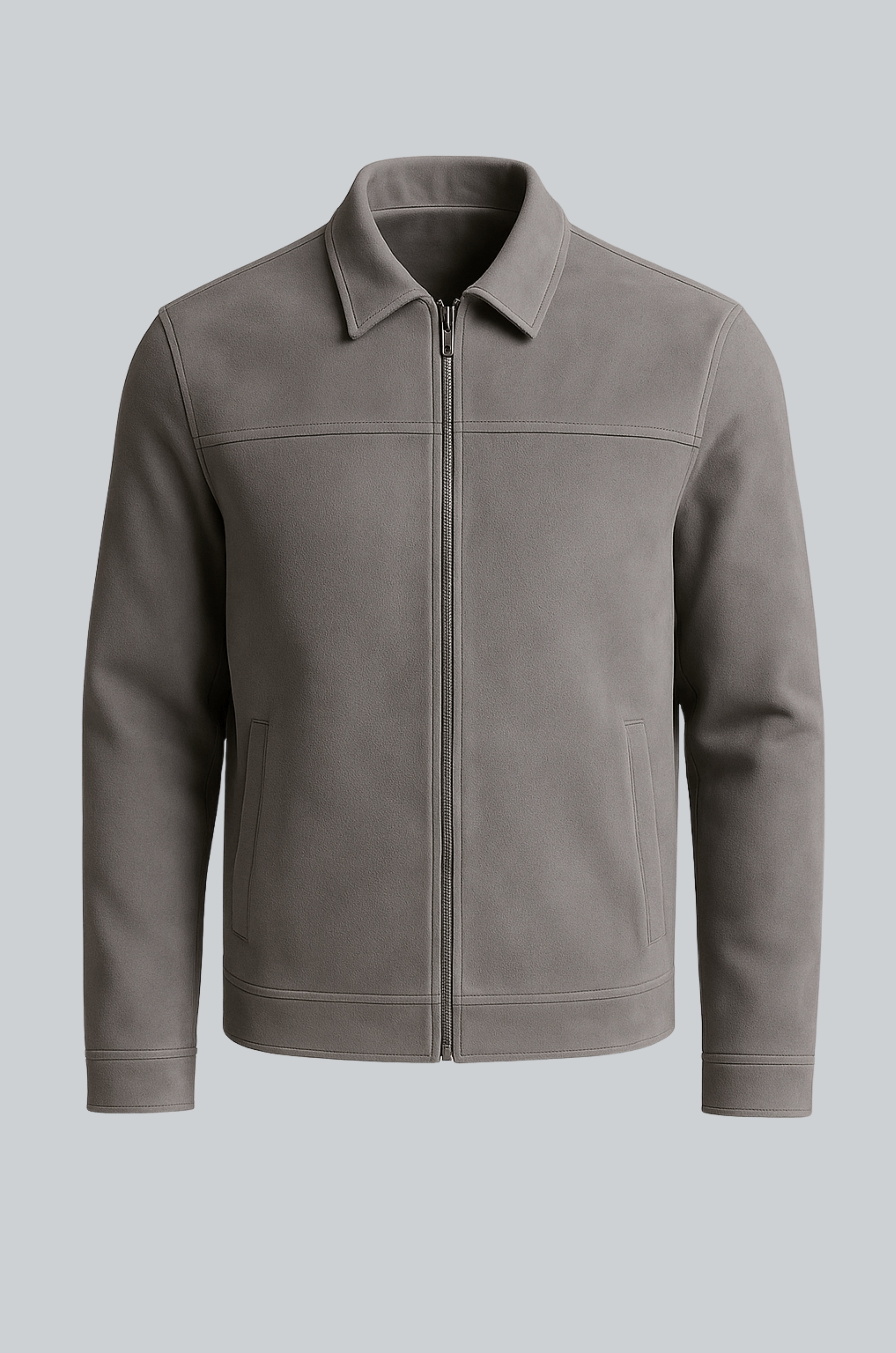 Gray Suede Jacket for Men – Modern Casual Jacket