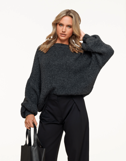 Anthracite Wool Knitted - Sweater