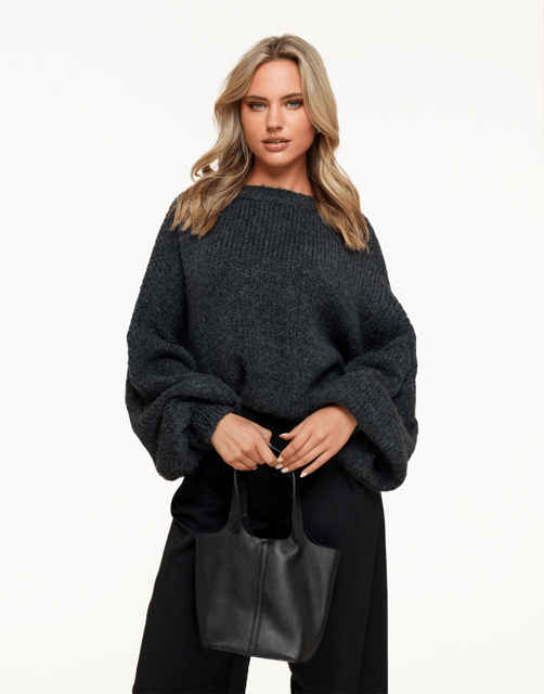 Anthracite Wool Knitted - Sweater