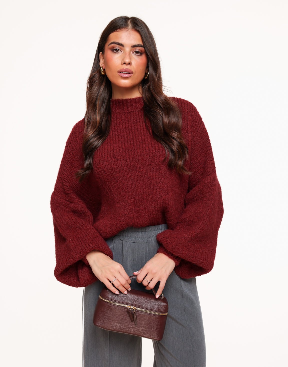 Bordeaux Wool Knitted - Sweater