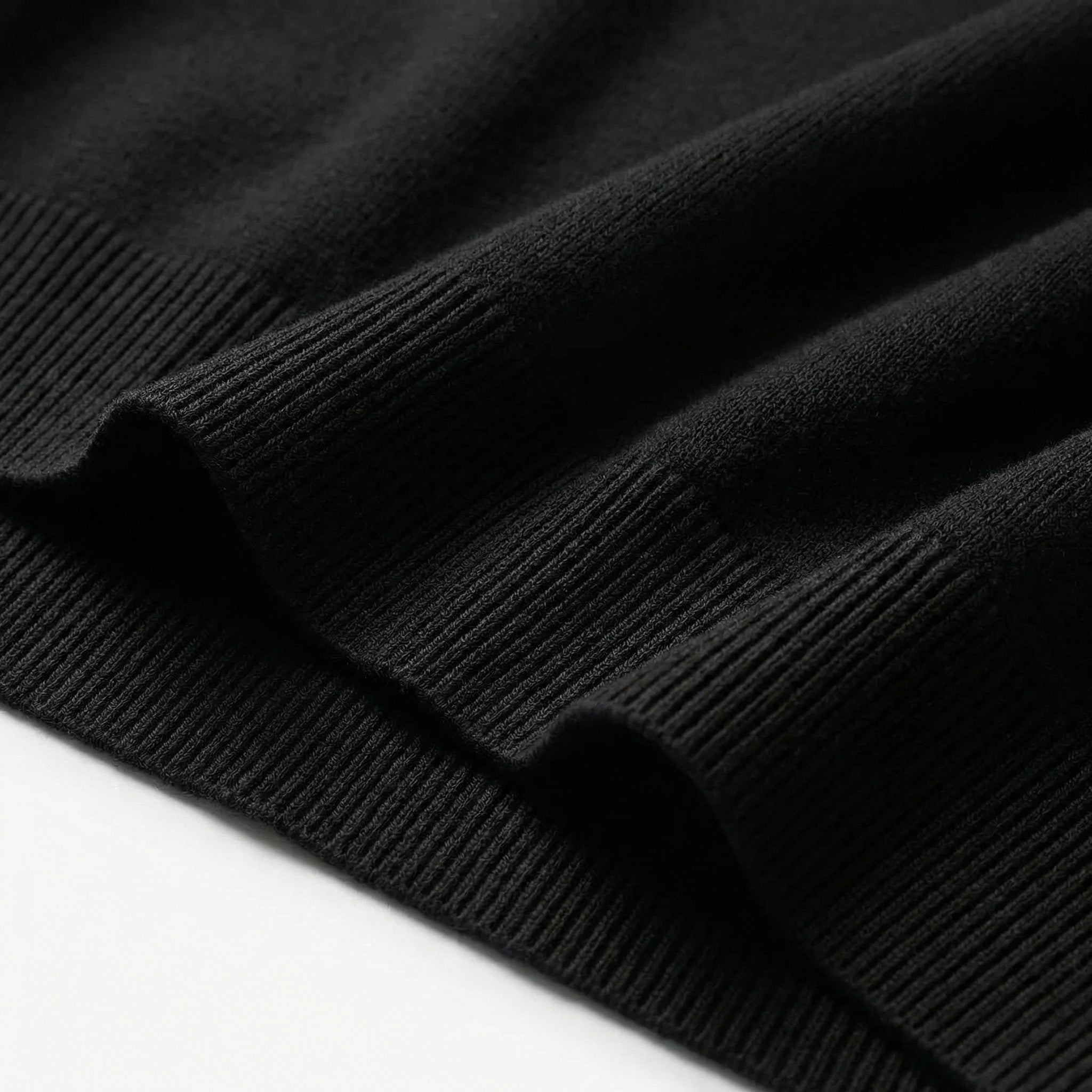 Men's Classic Crew Neck Pullover Sweater – Solid Color, Ribbed Details, Casual Fit – Black