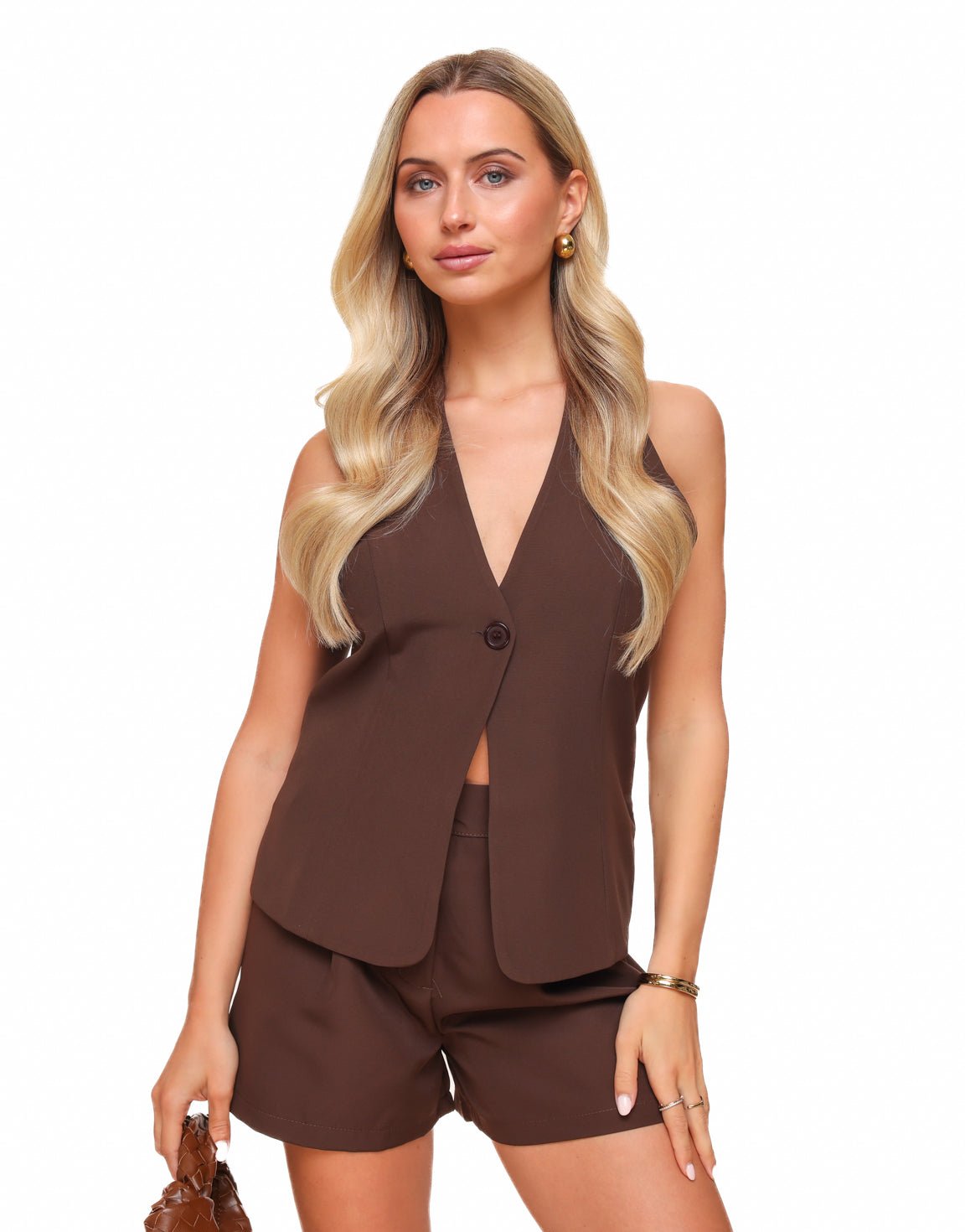 Dark Brown Low Halter - Gilet