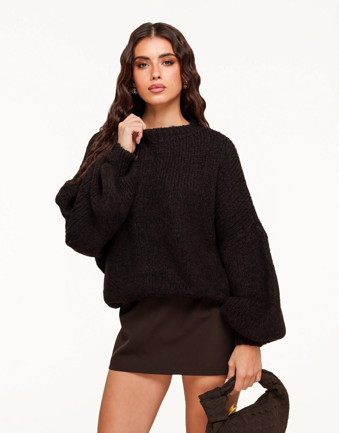 Dark Brown Wool Knitted - Sweater