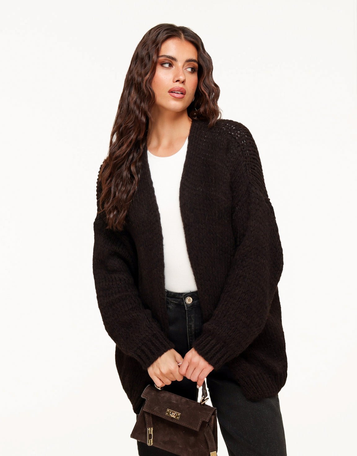 Dark Brown Wool - Cardigan