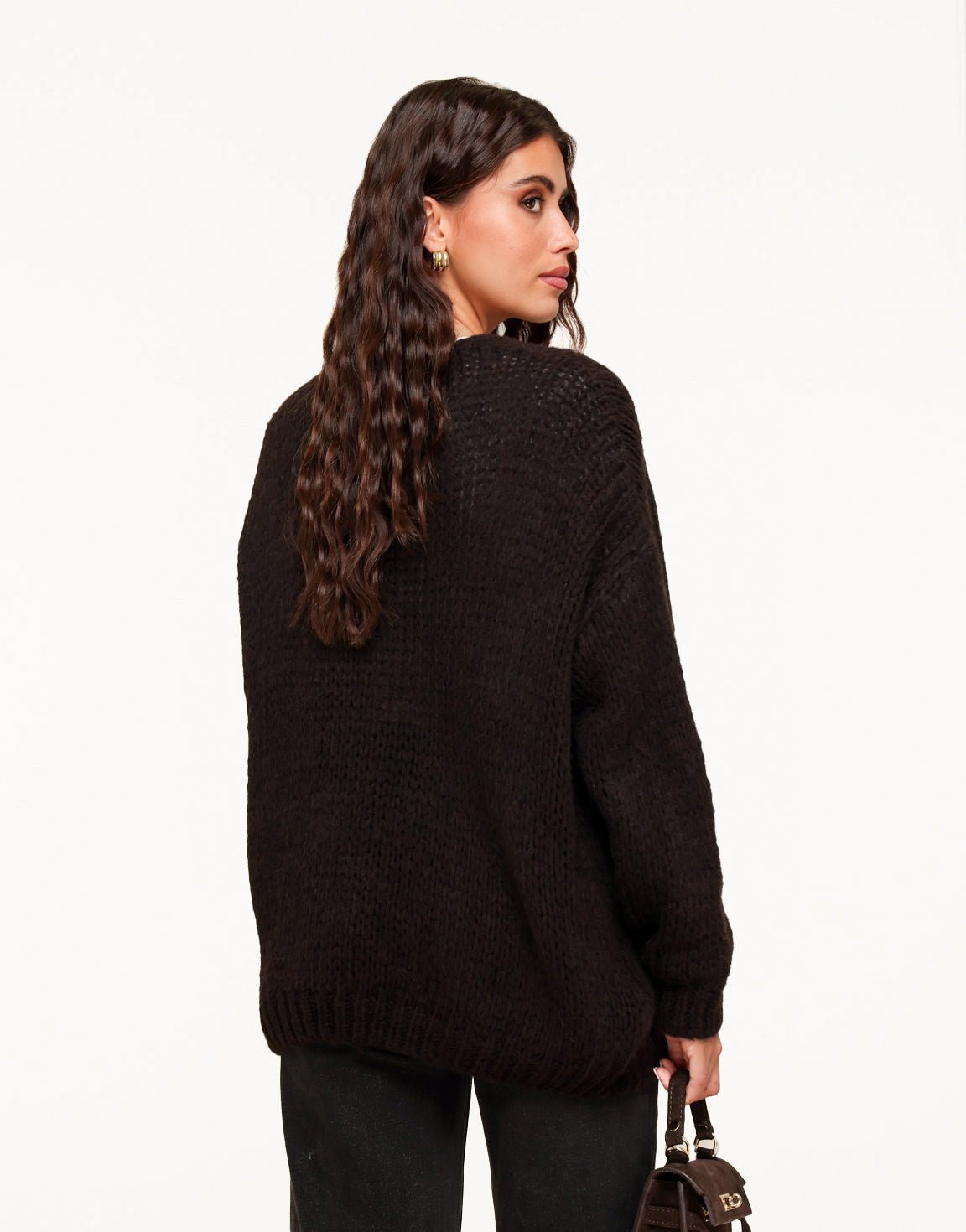 Dark Brown Wool - Cardigan
