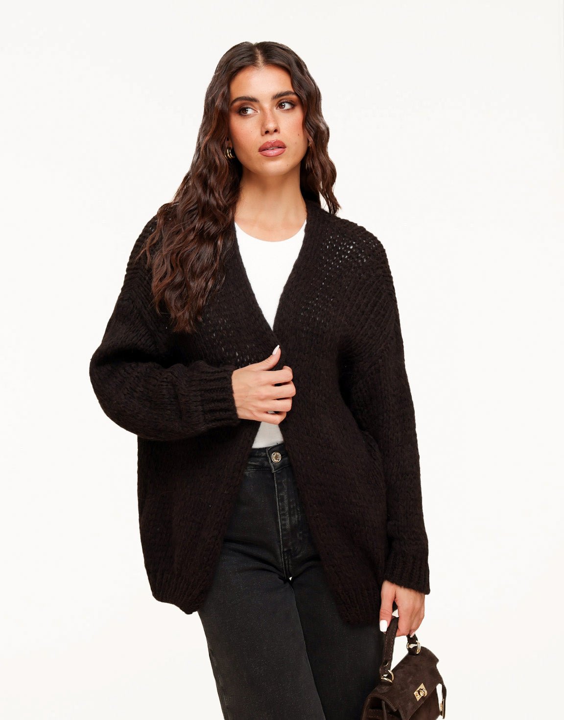Dark Brown Wool - Cardigan