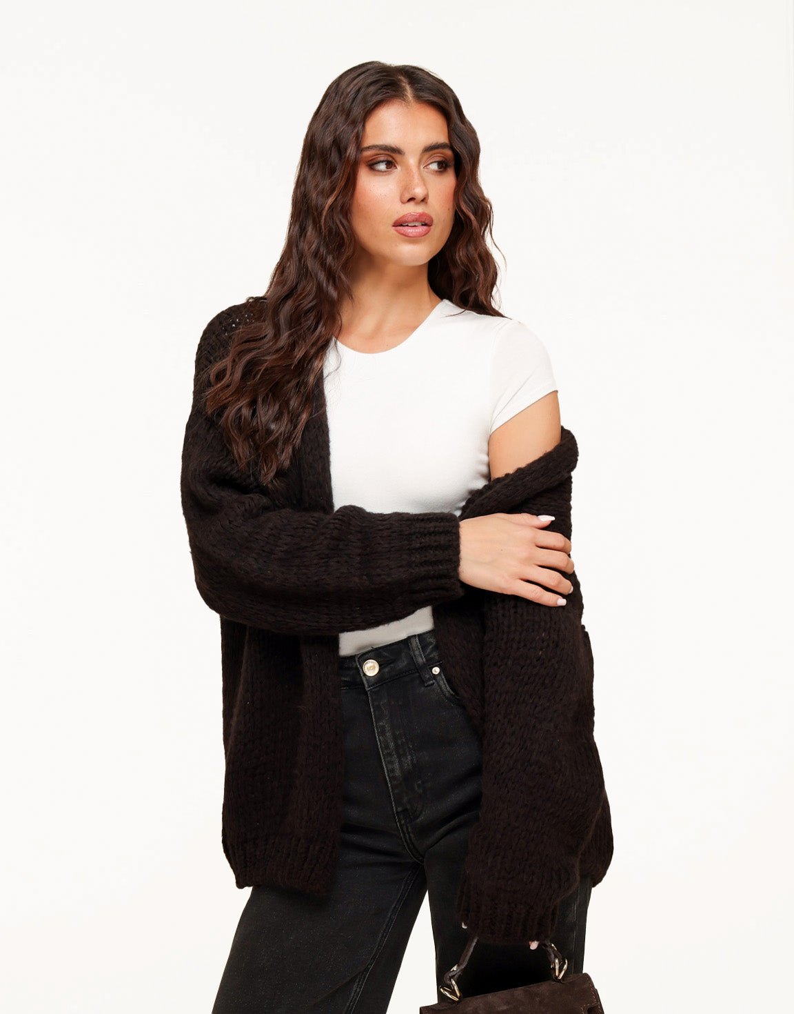Dark Brown Wool - Cardigan