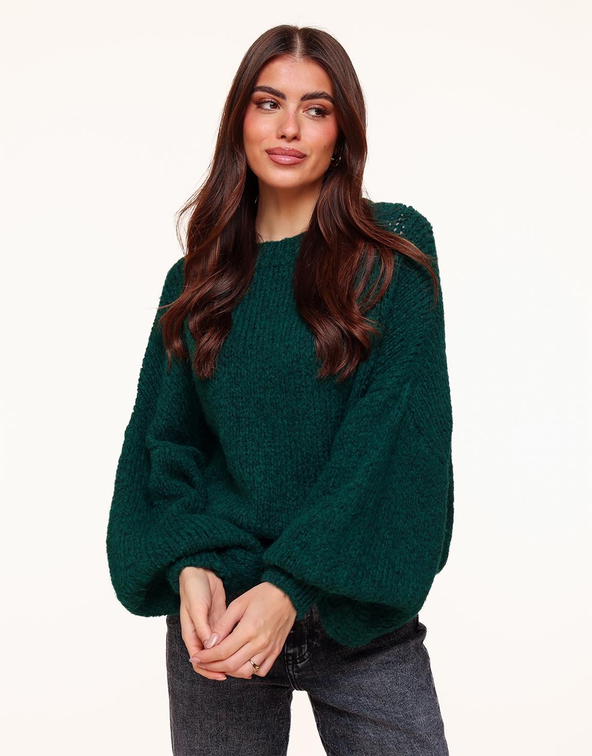 Dark Green Wool Knitted - Sweater