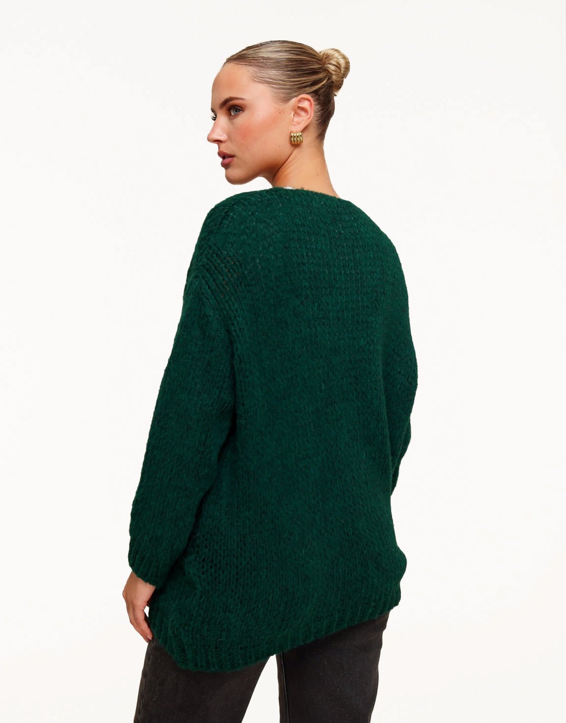Dark Green Wool - Cardigan