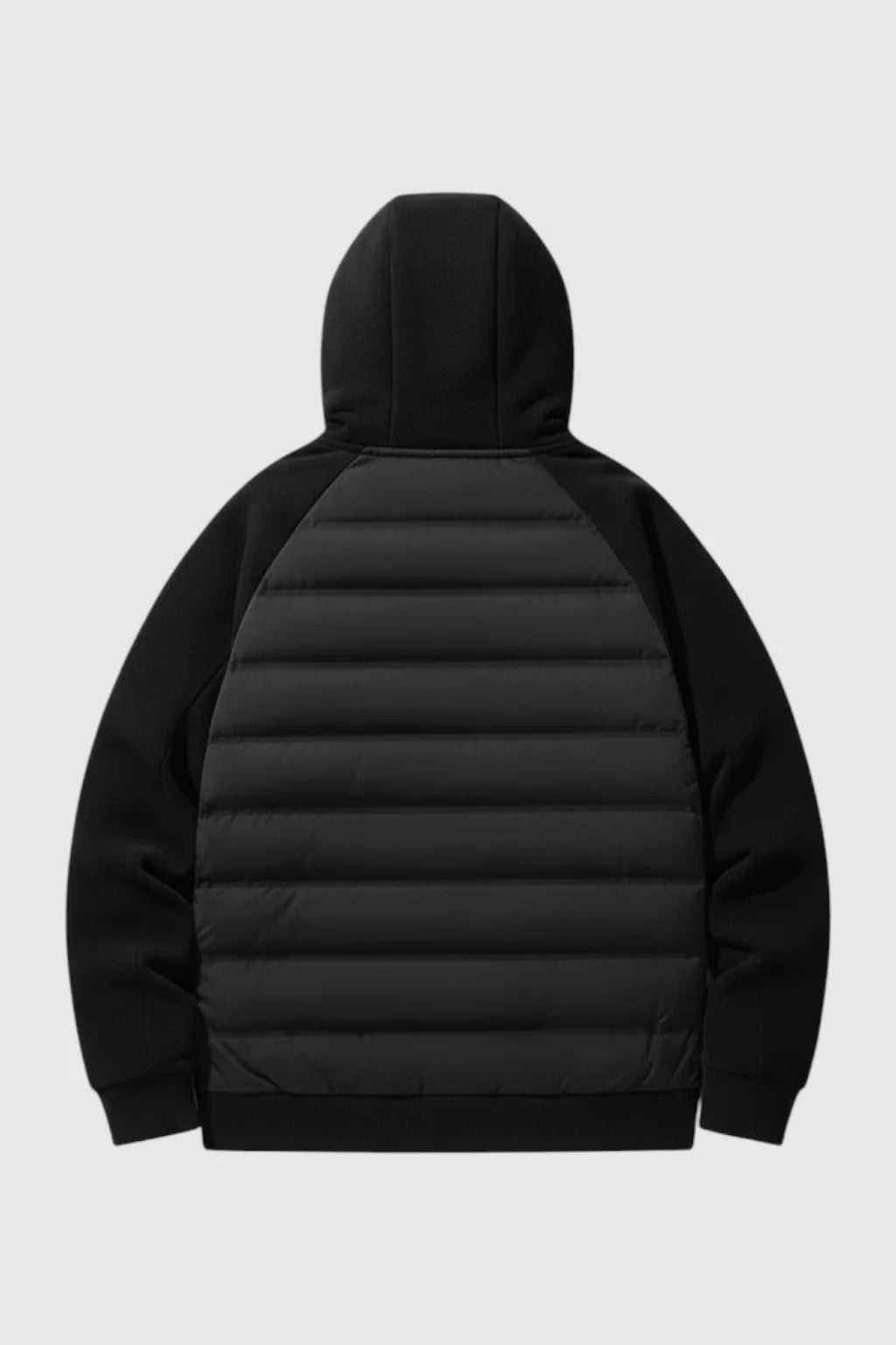 Loose Fit Hooded Jacket with Down – Black