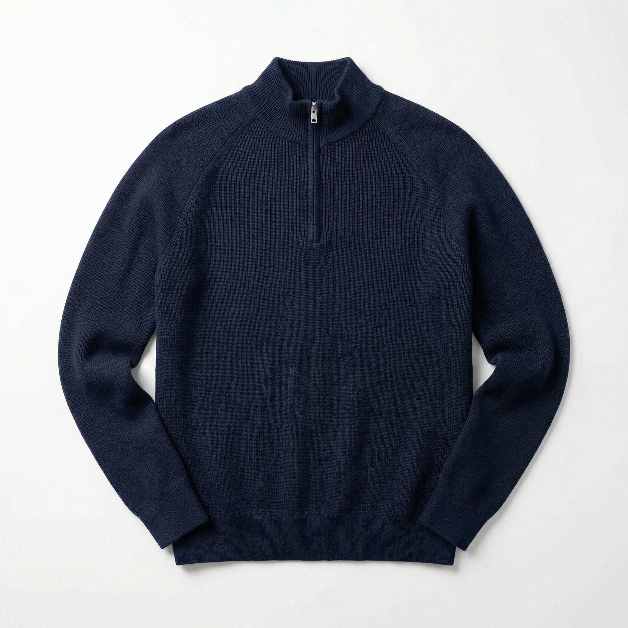 Men's Half-Zip Sweater with Stand Collar – Royal Blue
