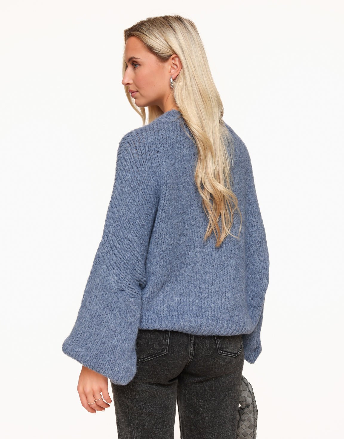 Blue Wool Knitted Jeans - Sweater