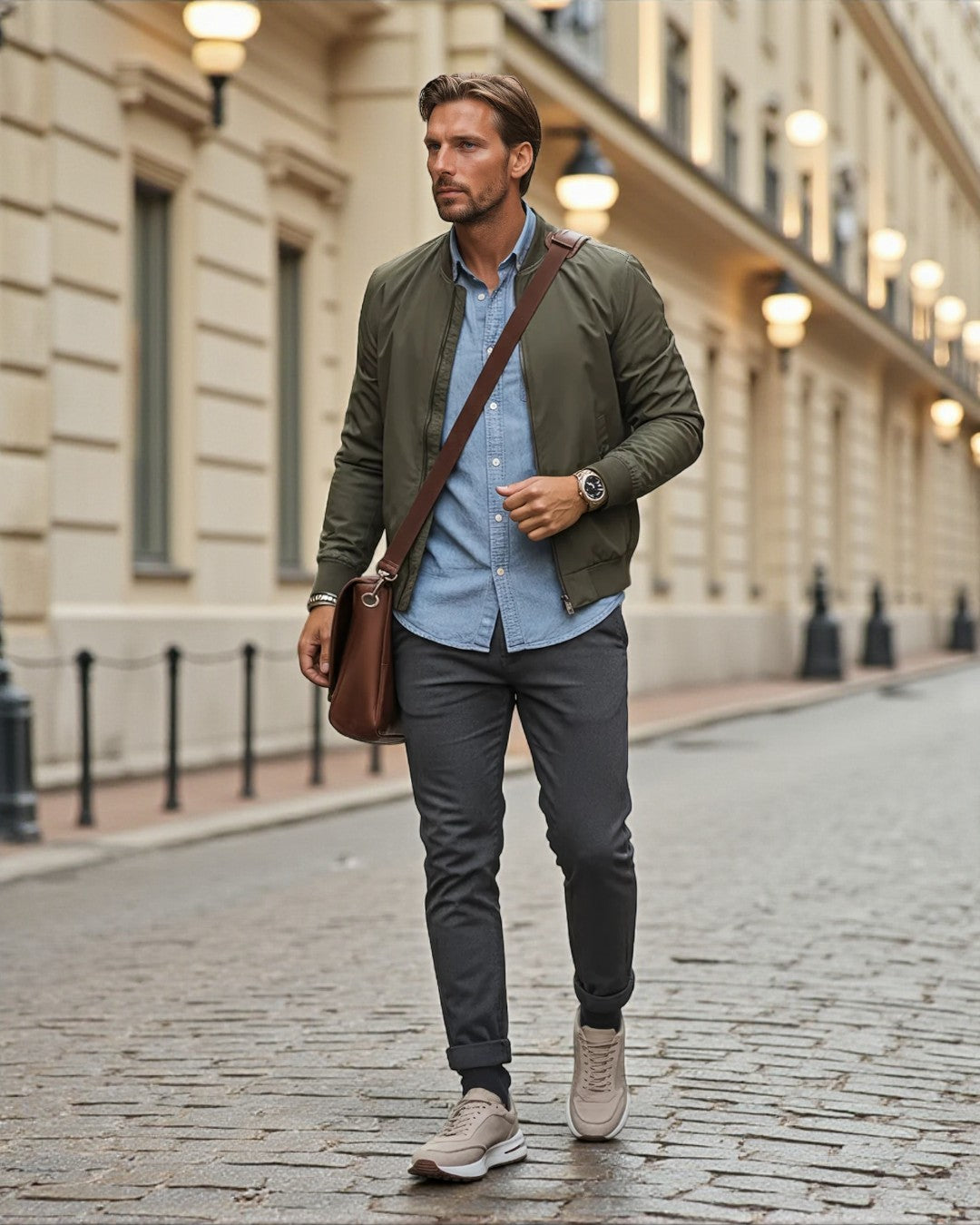 Paris  Height-Lift Suede Walking Shoes - Khaki