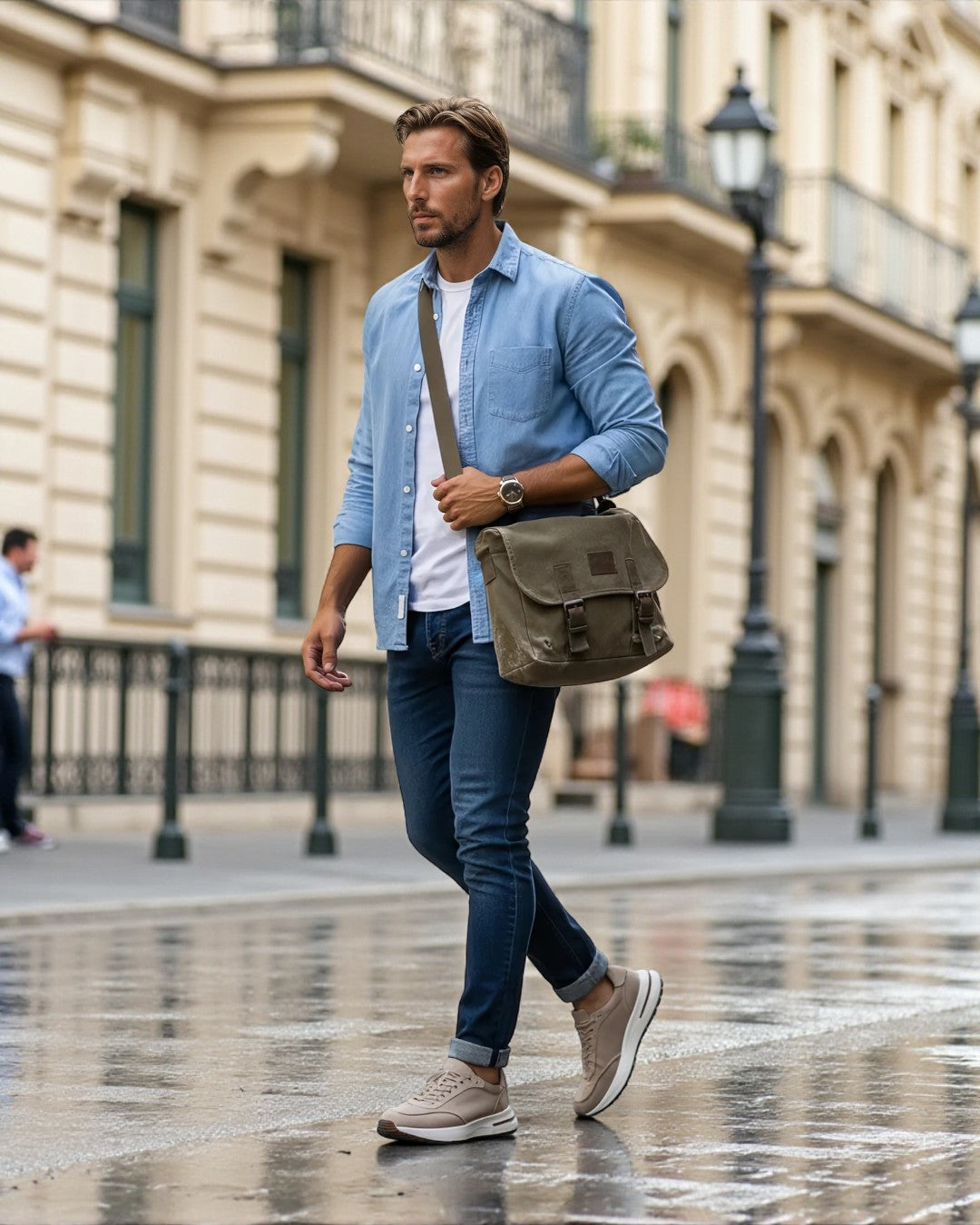Paris  Height-Lift Suede Walking Shoes - Khaki
