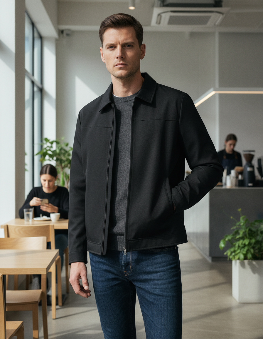 Lightweight Twill Jacket for Men Regular Fit