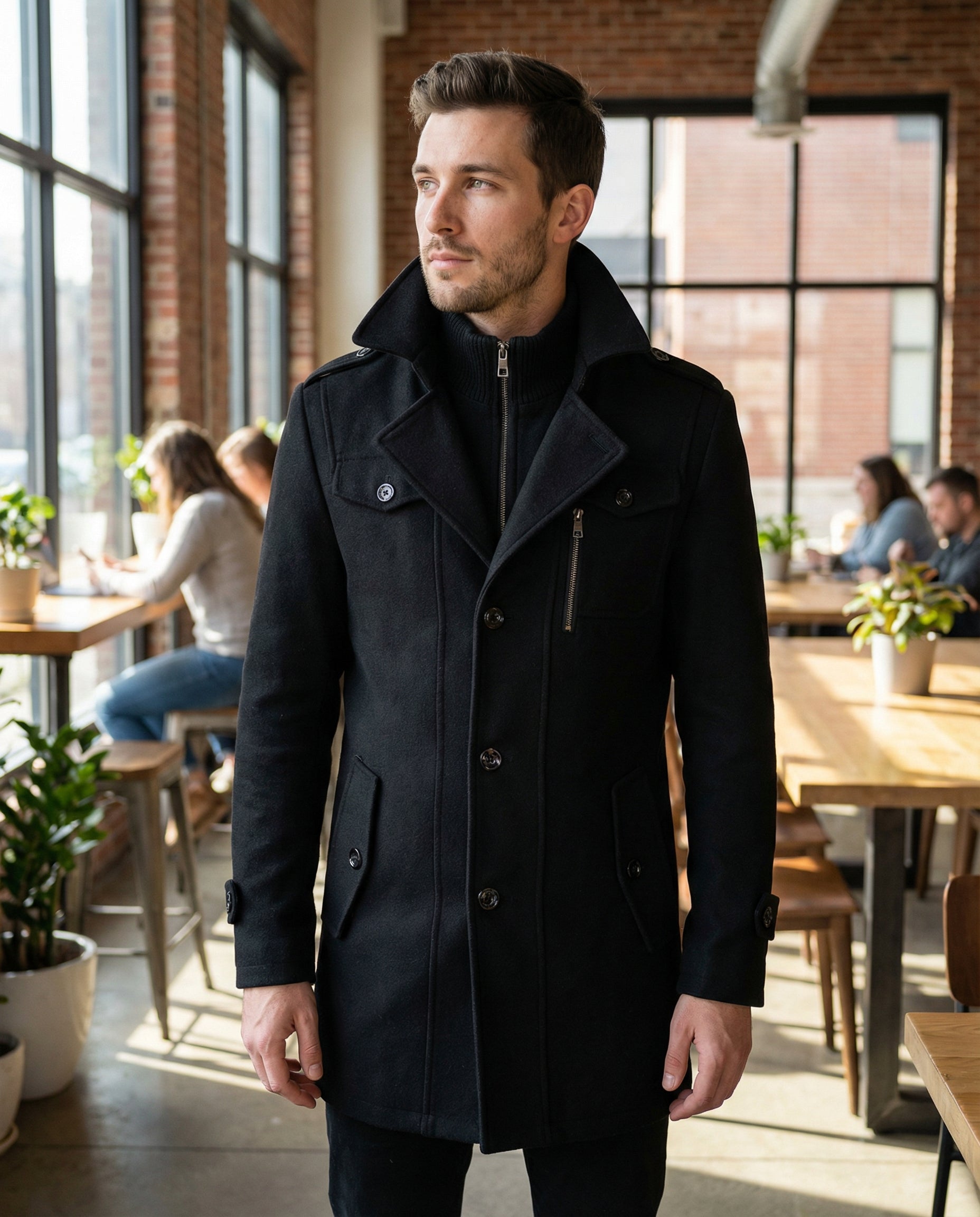 Two-Piece Wool-Blend Winter Coat – Stylish Warm Coat for Cold Weather