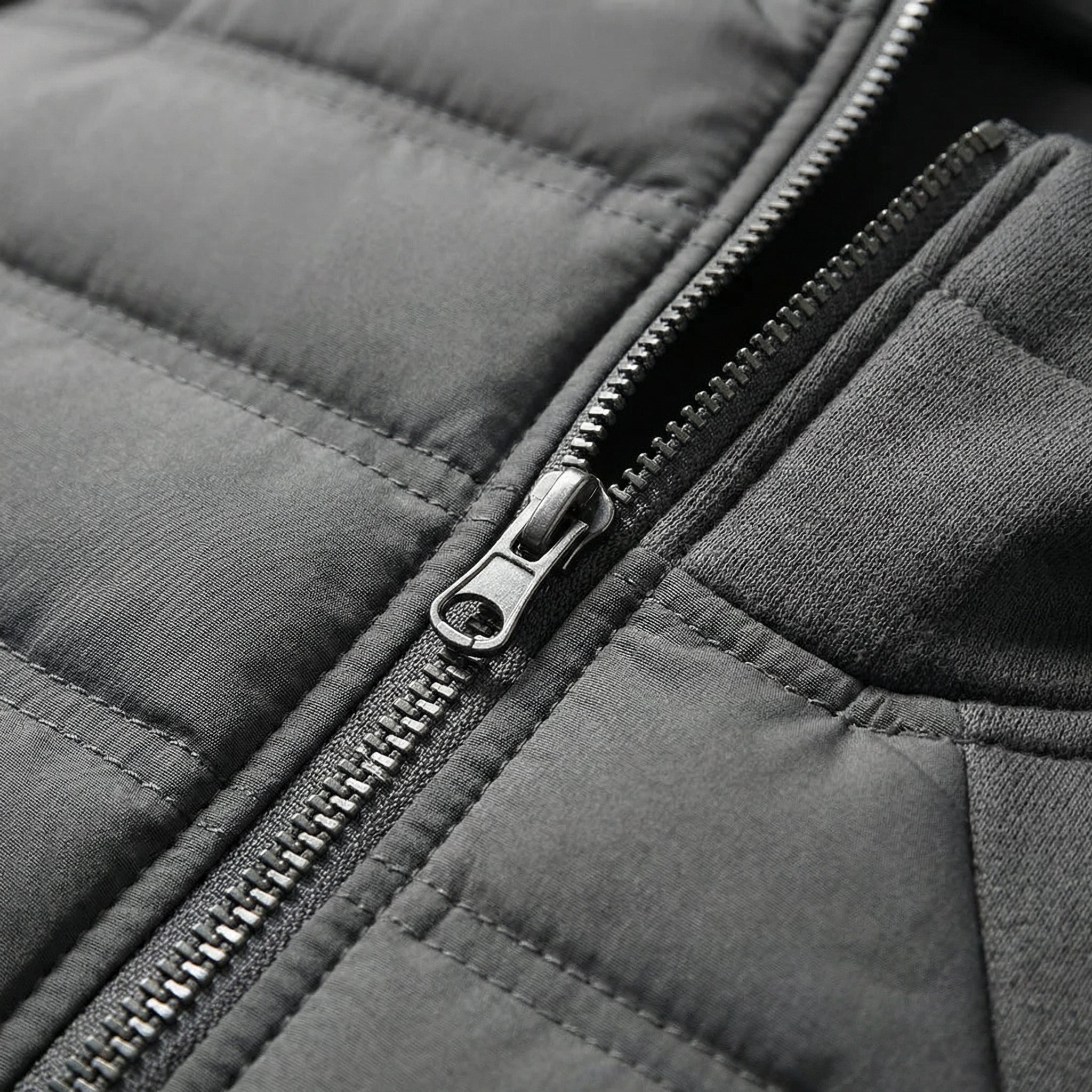 Loose Fit Down Jacket with Hood – Charcoal Grey