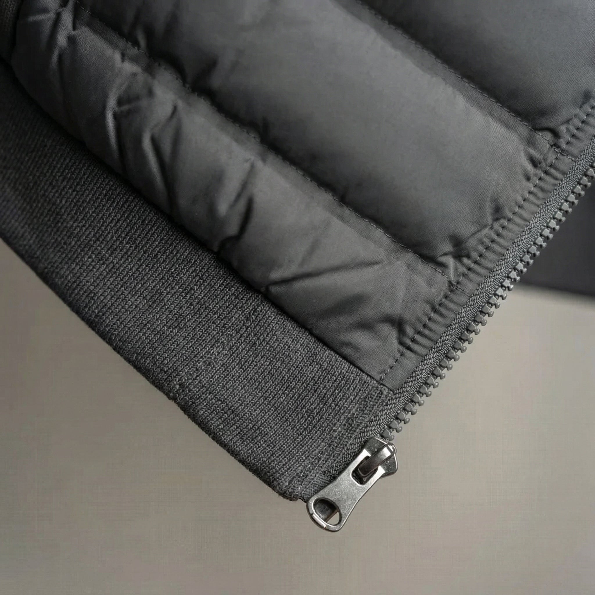 Loose Fit Down Jacket with Hood – Charcoal Grey