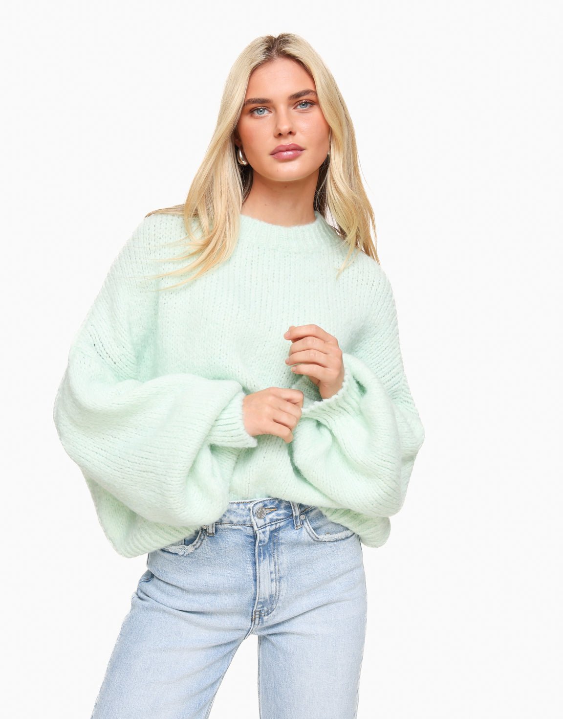 Mint Green Wool Knitted - Sweater