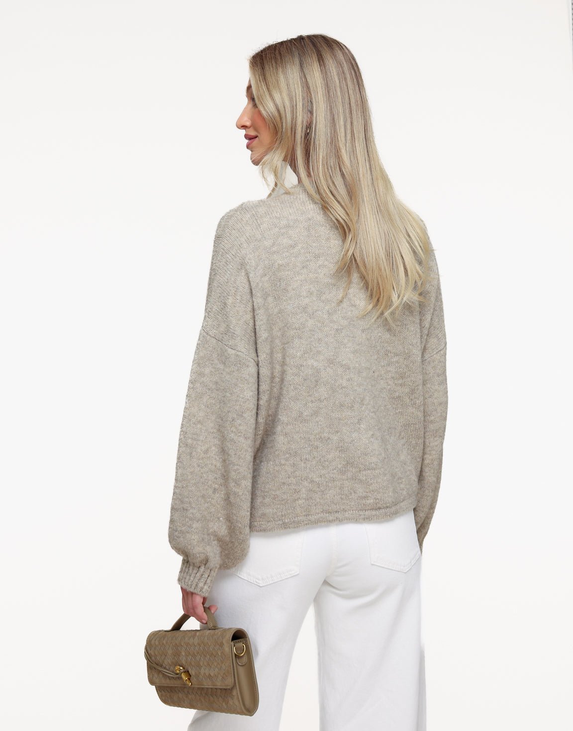Taupe Knitted Button - Cardigan