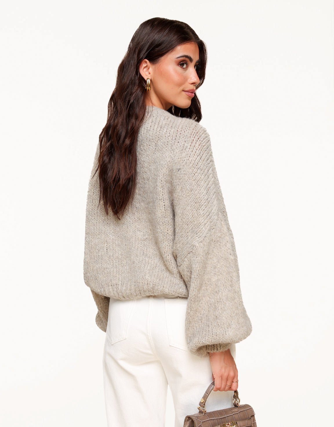 Taupe Wool Knitted - Sweater