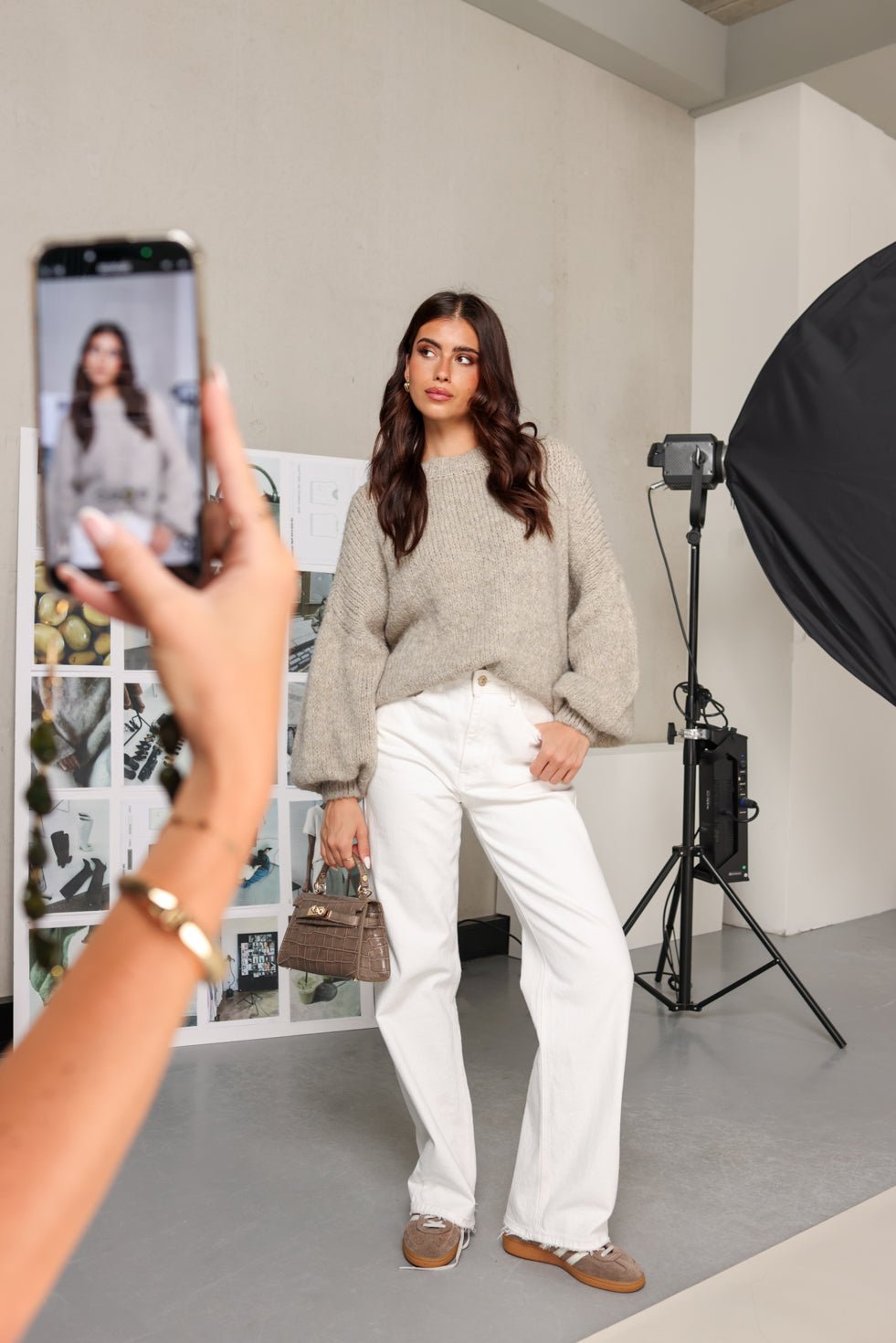 Taupe Wool Knitted - Sweater