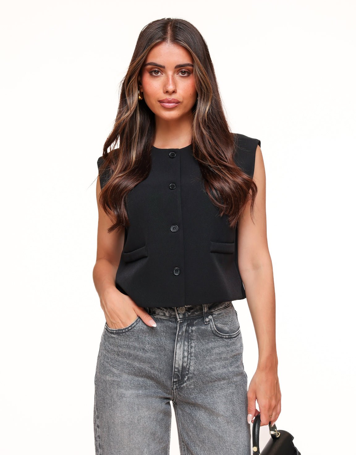 Black F/W Edit Cropped - Gilet