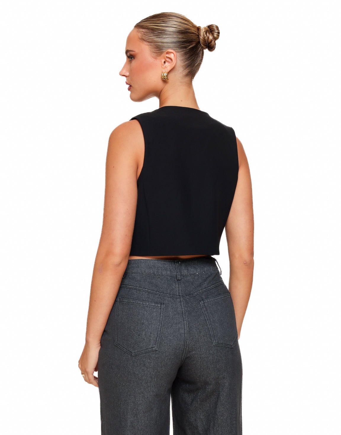 Black STUDIO V-neck - Gilet