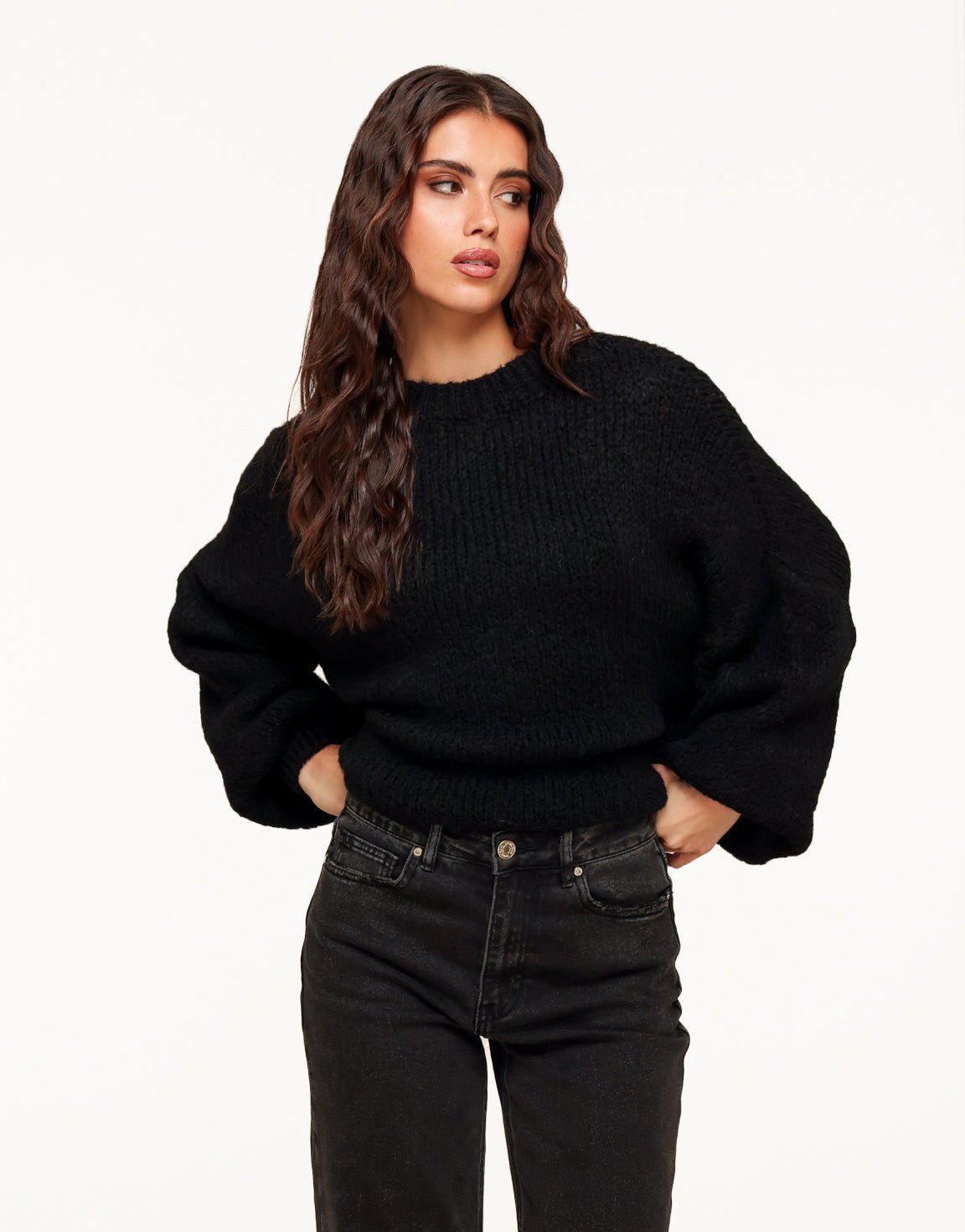 Black Wool Knitted - Sweater