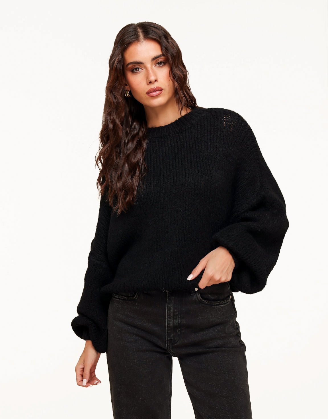 Black Wool Knitted - Sweater